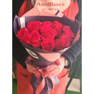 Купить букет из 9 розовых роз с доставкой в Хабаровске
