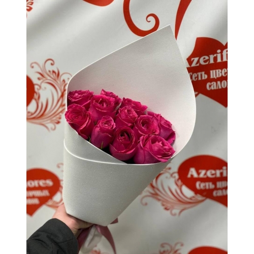 Купить букет из 11 розовых роз с доставкой в Хабаровске
